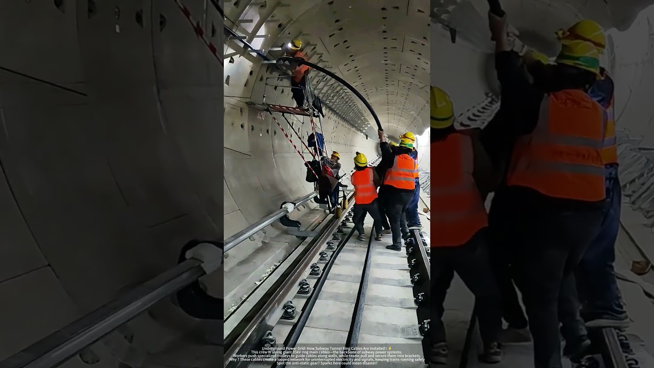 Secret Tunnel Wires POWERING Your Subway !⚡ Watch Workers Install Giant Cables !