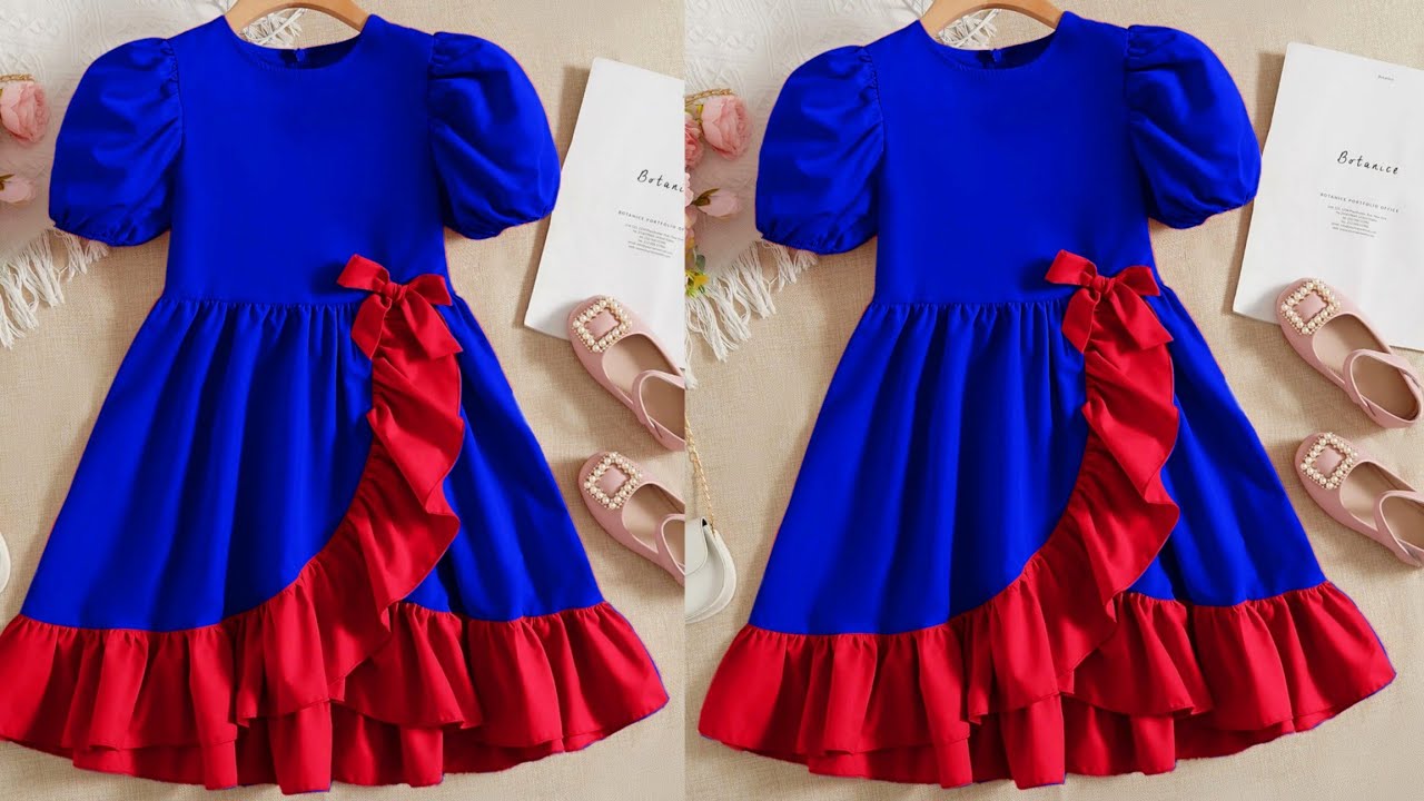 বাচ্চাদের জামার ডিজাইন কাটিং ও সেলাই ❤️ baby frock cutting and stitching