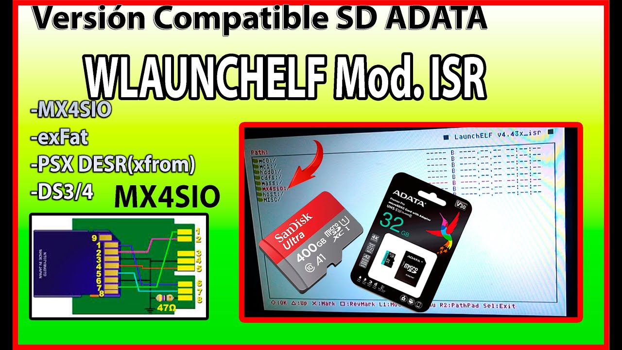💥ahora compatible con SD adata en MX4SIO🔴 Wlaunchelf mod ISR  (actualización)