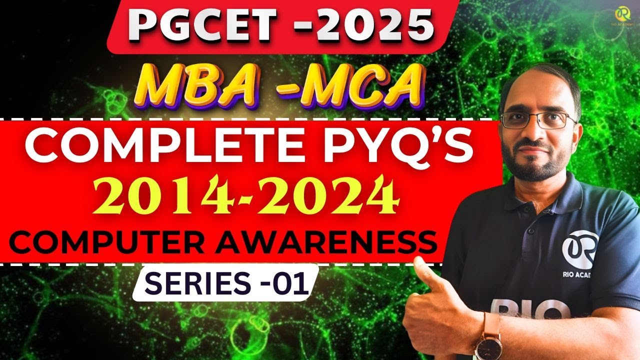 PGCET 2026MBA-MCA  | Computer Awareness | Complete PYQ'S Previous year | #pgcetexam2026