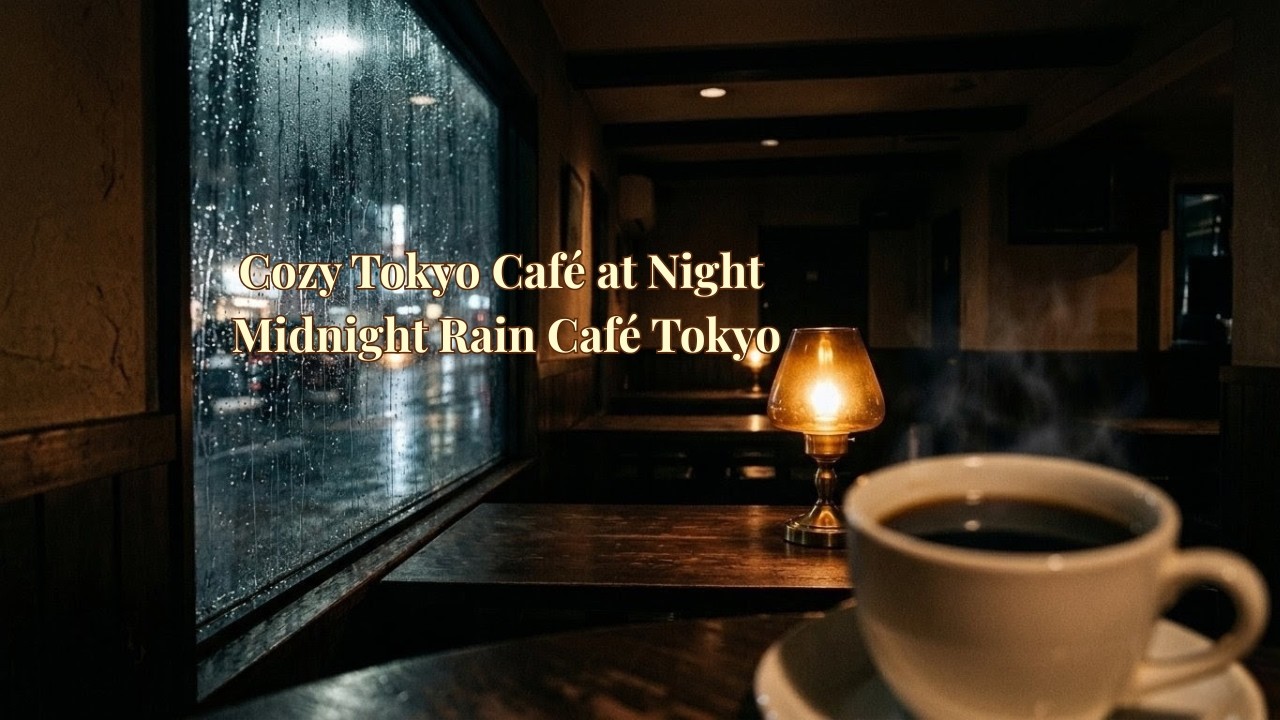 Cozy Tokyo Café at Night ☕ Midnight Rain Café Tokyo