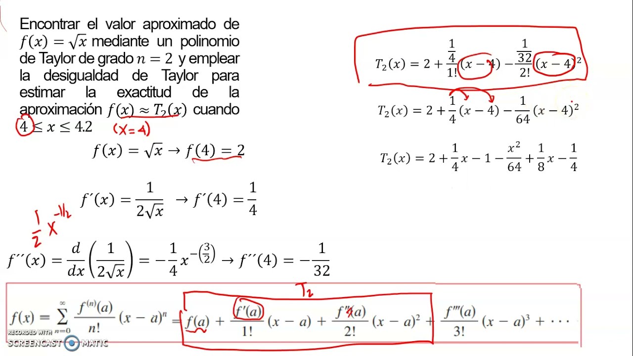 SERIES: SERIE DE TAYLOR (DESIGUALDAD DE TAYLOR)