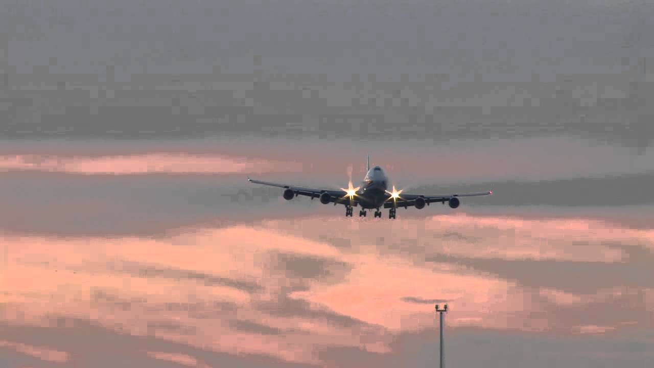 Airbridge Cargo B747 landing at Euro Airport Basel-Mulhouse