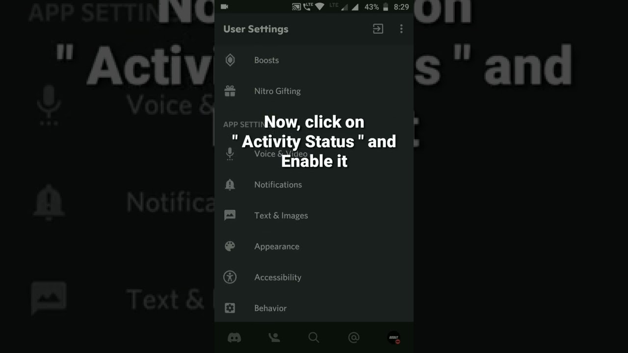 How to enable Activity Status in Discord #roduz #discord