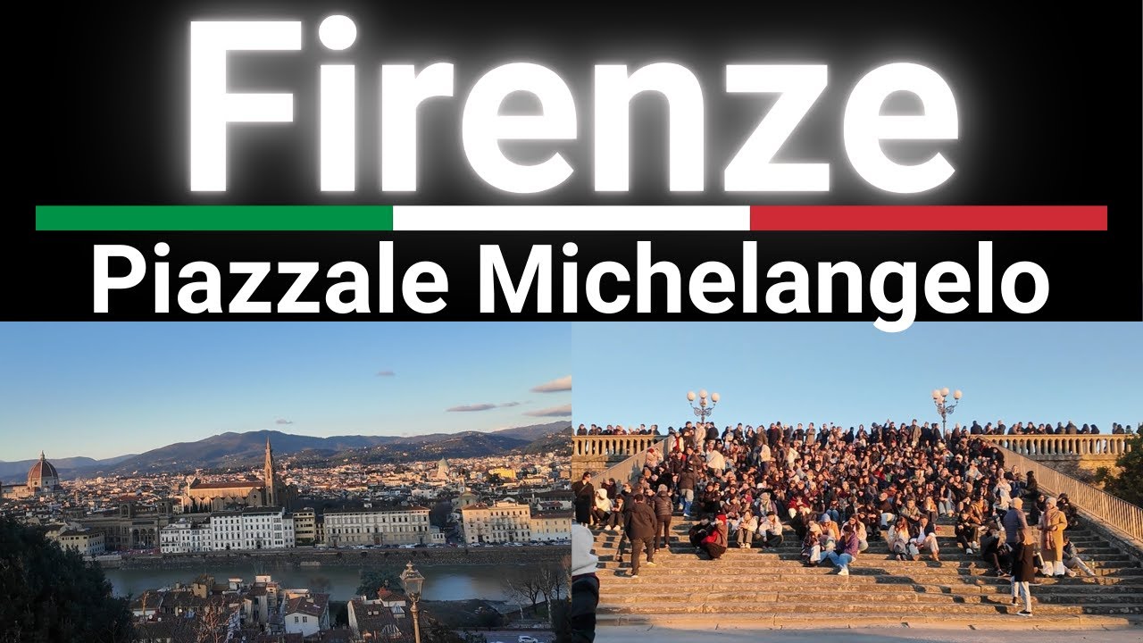 [Florence Italy] Piazzale Michelangelo Sunset with Crowds Firenze Italia