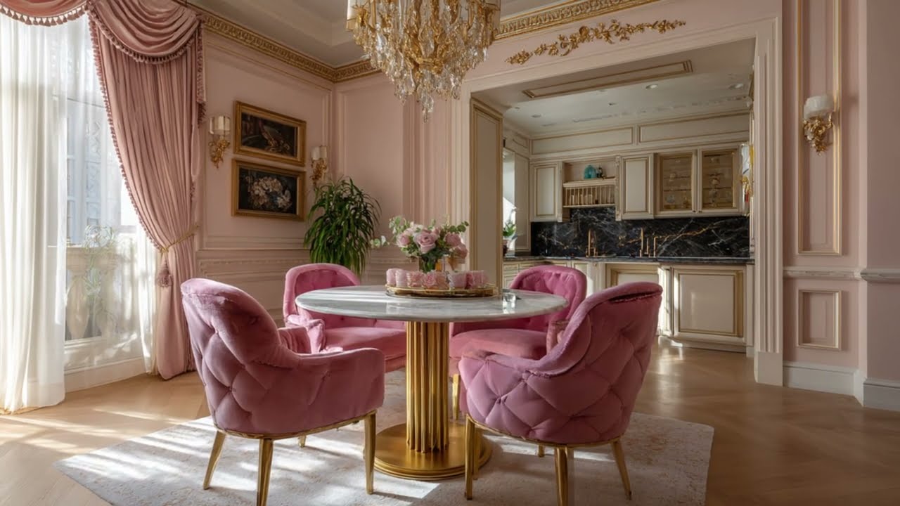 Pink & Gold Dining Room Ideas Straight from Beverly Hills Mansions