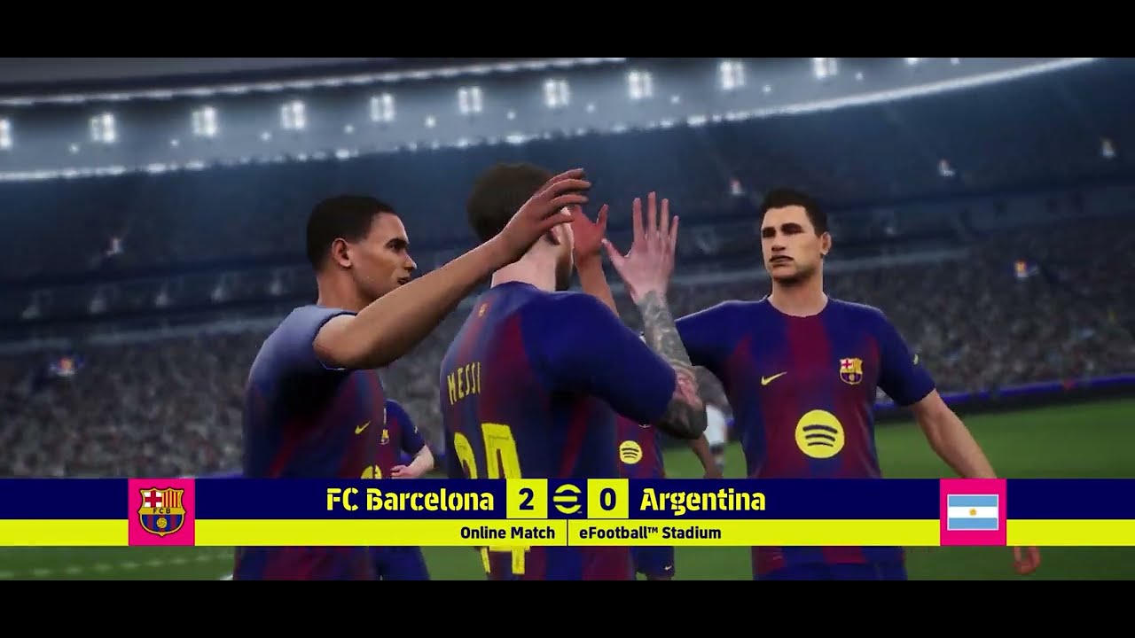 FC Barcelona 2-0 Argentina (full match) | #efootball #messi #football 