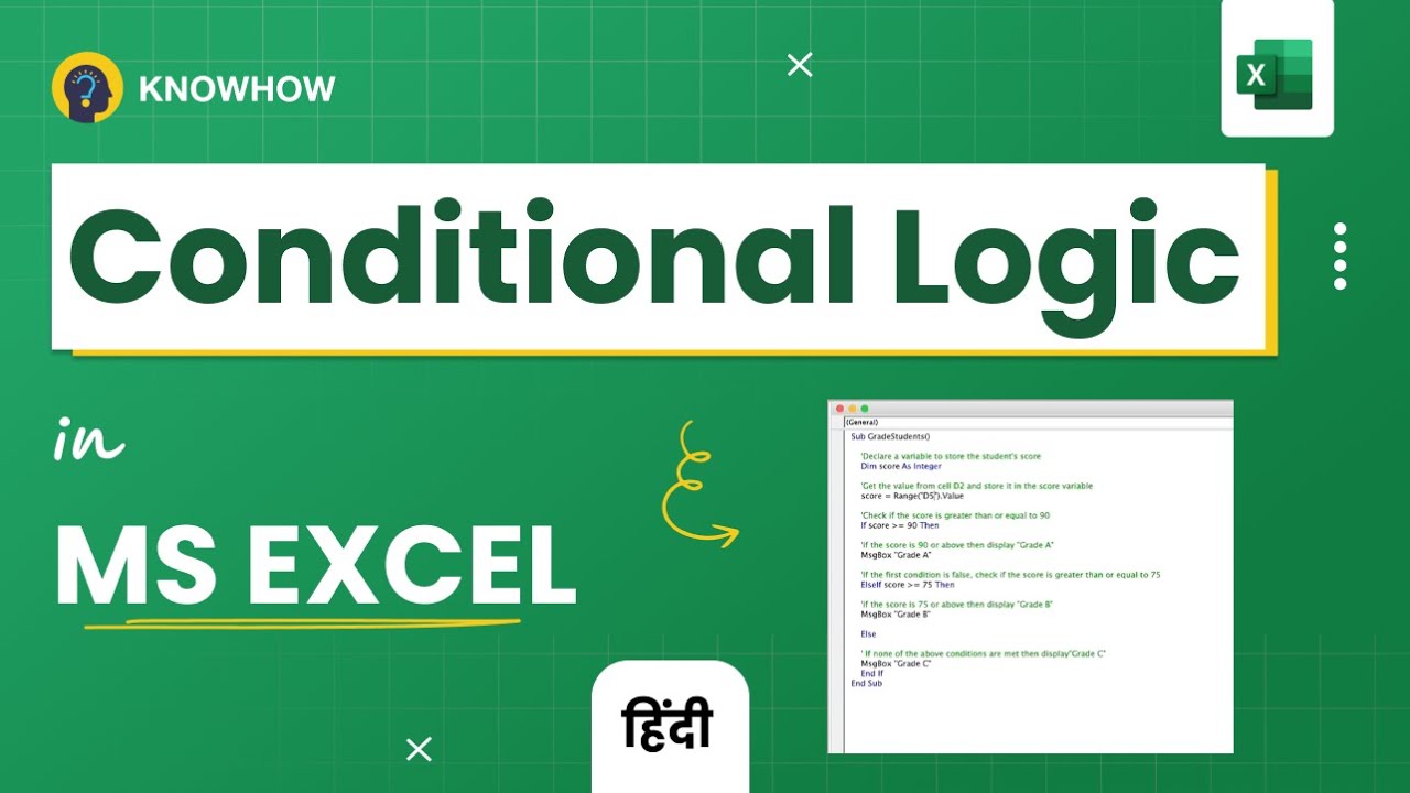 IF, THEN, ELSE in Excel VBA | How to Use Conditional Logic Explained in Hindi