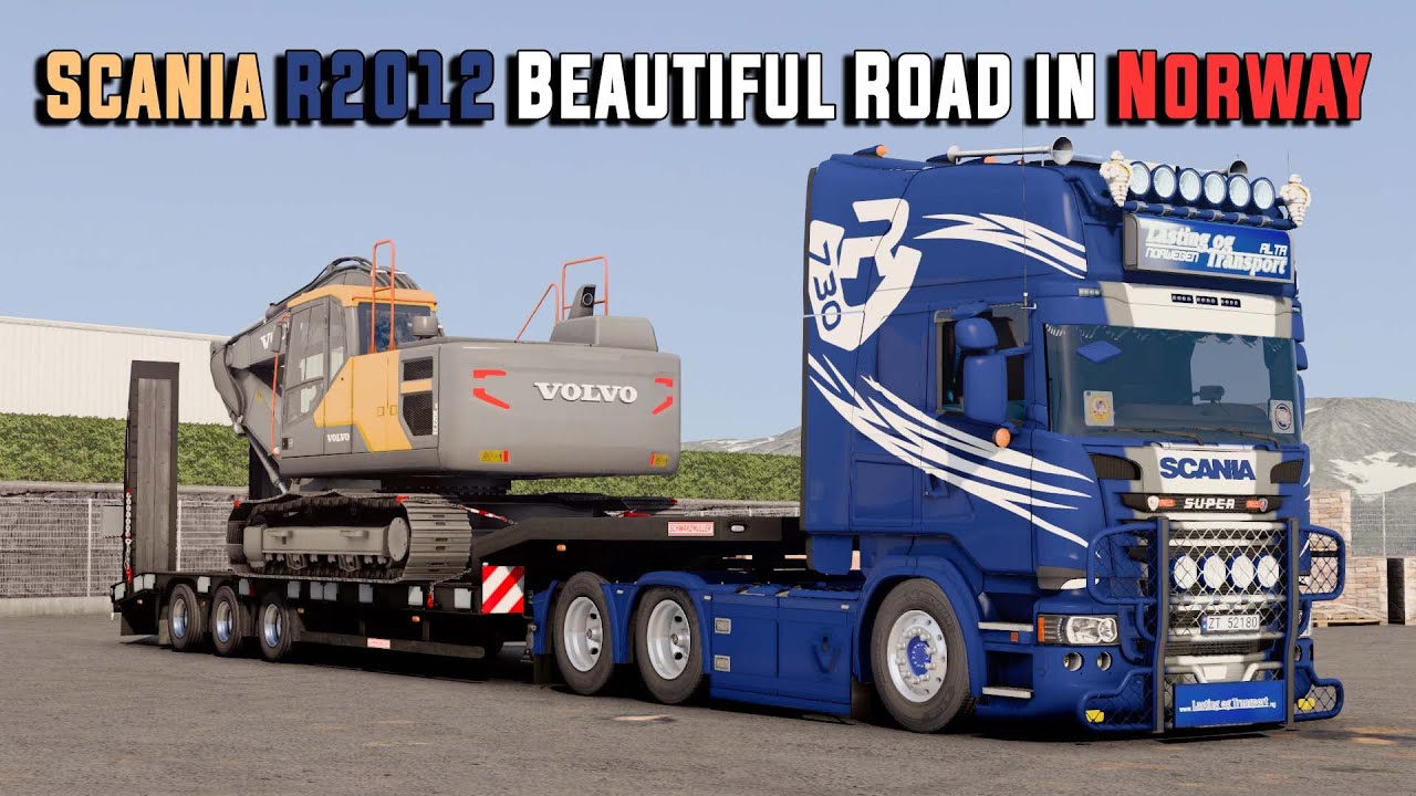 Scania R2012 Lasting og Transport on Beautiful Road in Norway - ETS2 Mod