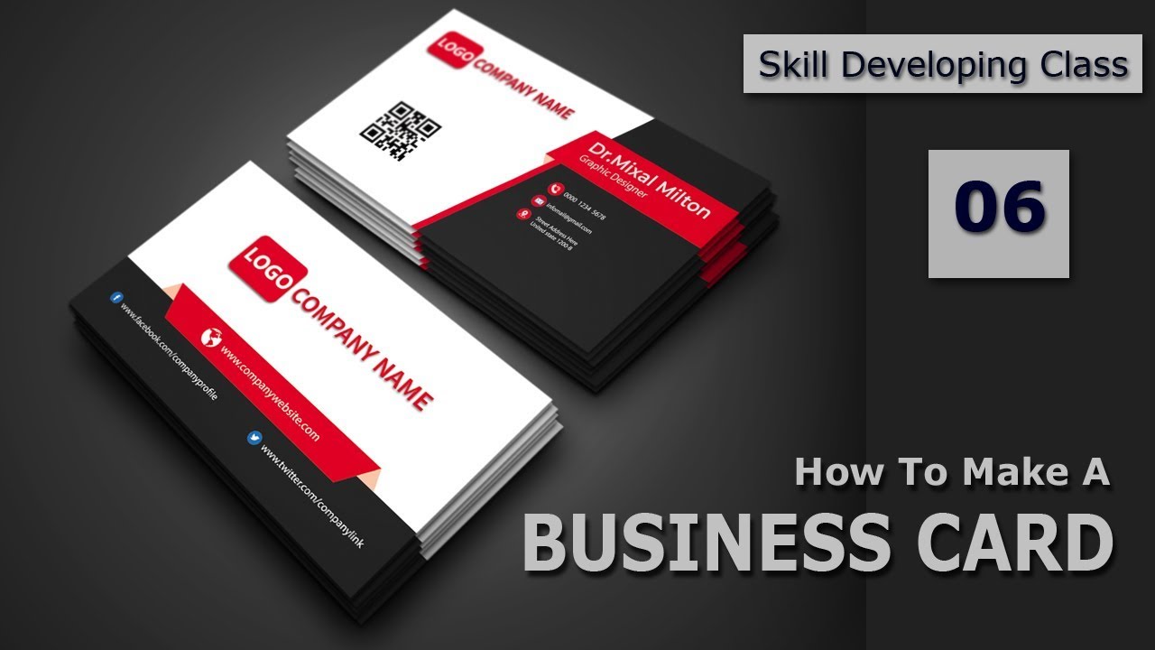 How to create a Business card Design Adobe Illustrator Skill developing practice class  #06