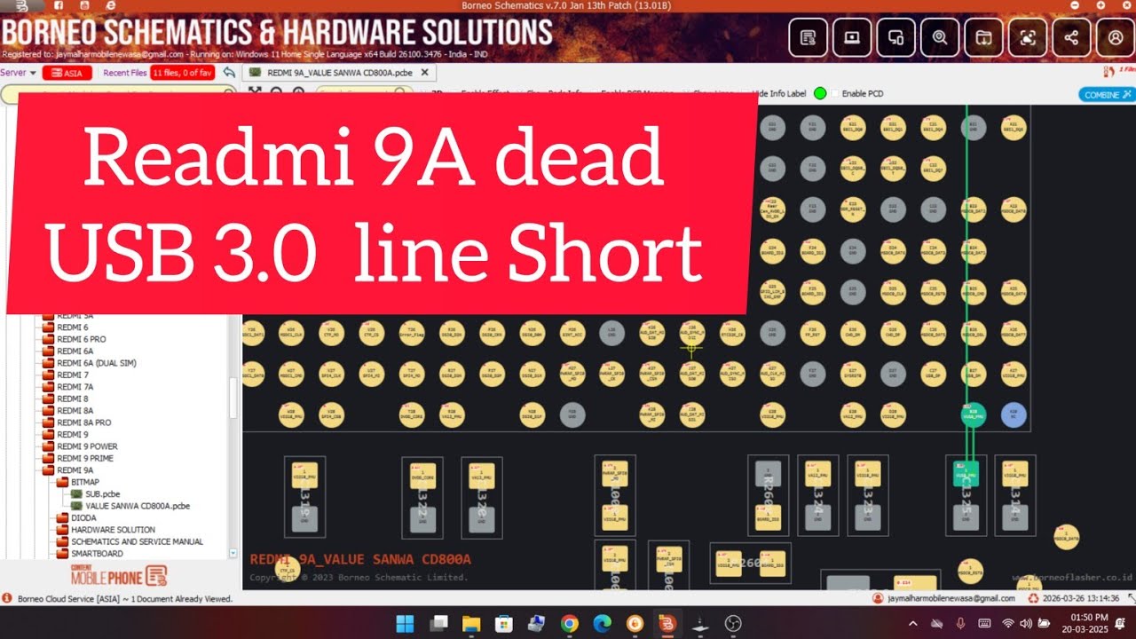 redmi 9a dead solution USB 3.0 PMU Line short | mobile repairing Ic level repairing.