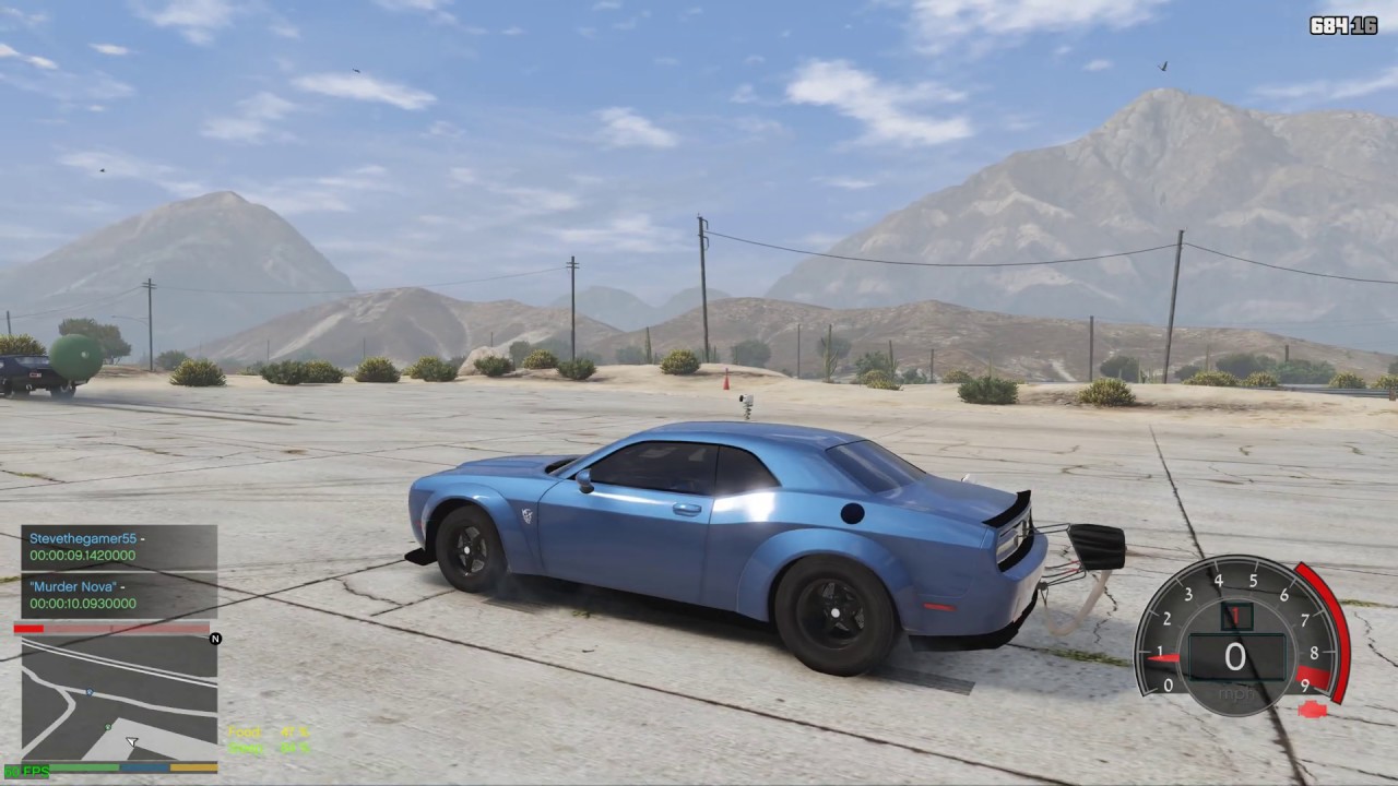 GTA 5 MOD - NOVA VS CHALLENGER DRAG - NO COMMENTARY (GTA 5 REAL LIFE PC MOD) 4K