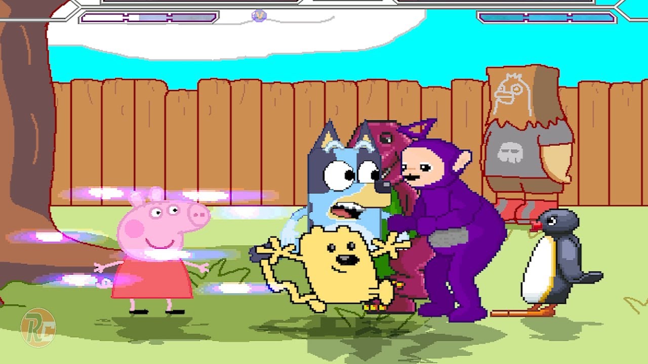 Team Peppa Pig Bluey & Wubbzy  vs  Team Tinky Winky Barney Pingu | 3v3