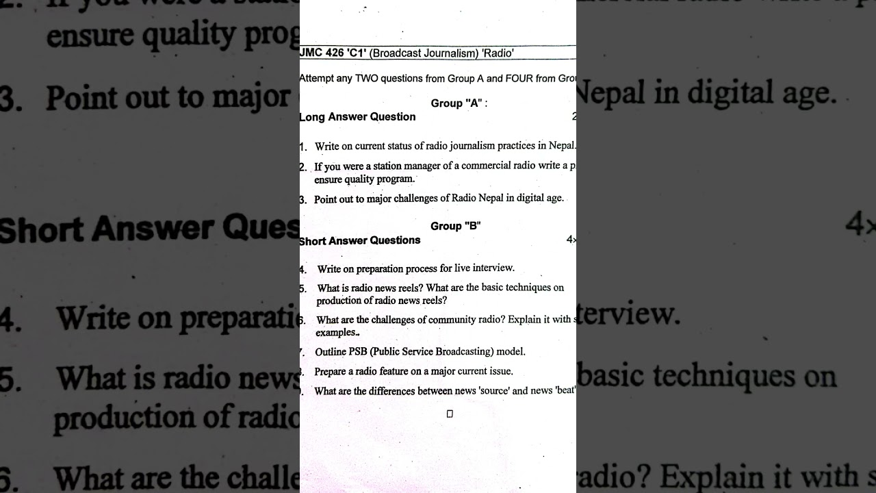 New Media and online Journalism, TU Question, B.A 4th Year. 2081. JMC. 426 'A' #sangamcreation