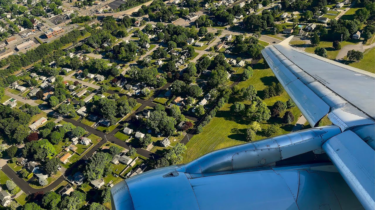 [4K] – Beautiful Providence Takeoff – American Airlines – Airbus A320-200 – PVD – N105UW – SCS 1189