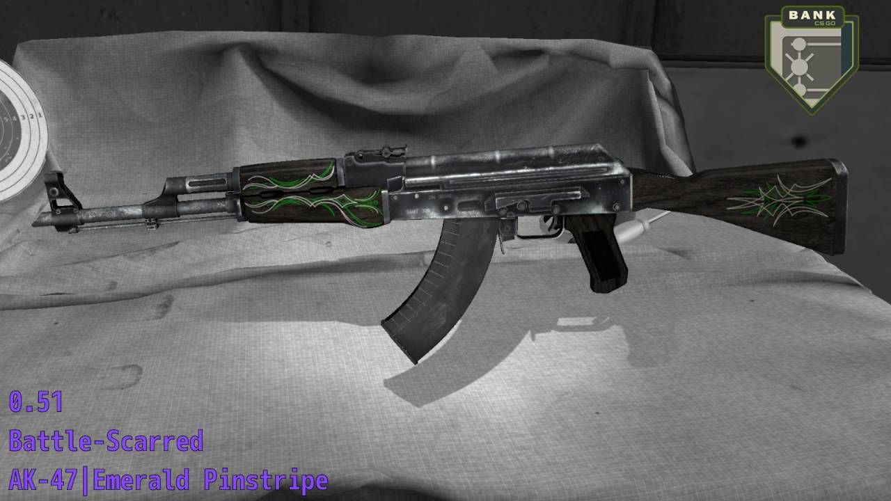 AK-47  Emerald Pinstripe Wear/Float