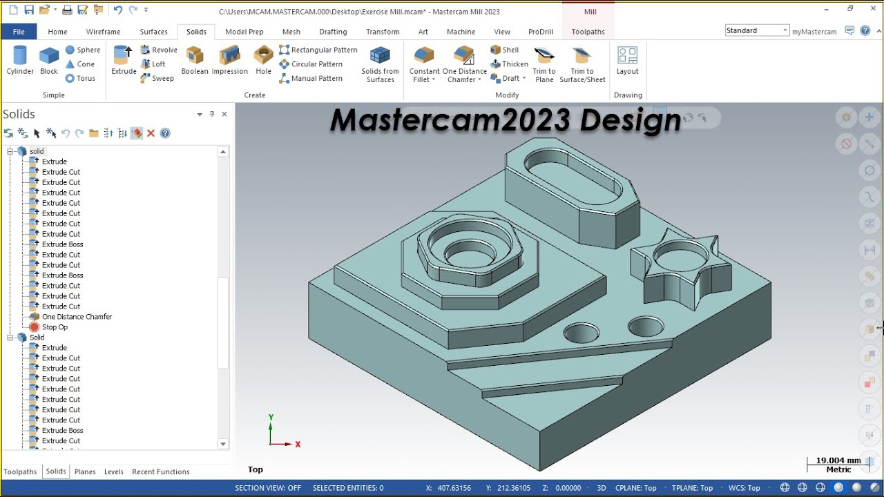 ตัวอย่าง(CAD-CAM งานกัด)ด้วยโปรแกรม Mastercam2023 สำหรับเป็นแนวทางในการแข่งขันทักษะ Ep.1