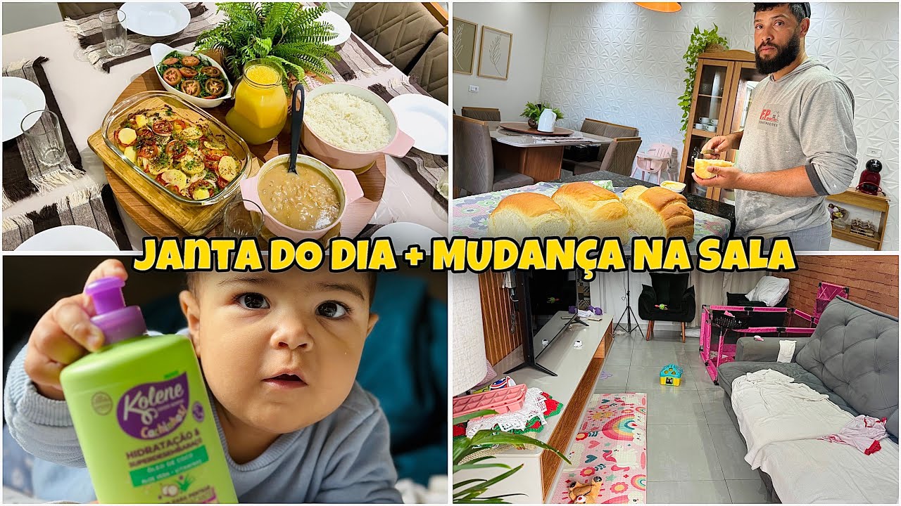 MUDANÇA NA SALA | TIREI DO LUGAR | PEIXE ASSADO PRA JANTA | FIZ PÃO CASEIRO | ROTINA MÃE DE CINCO