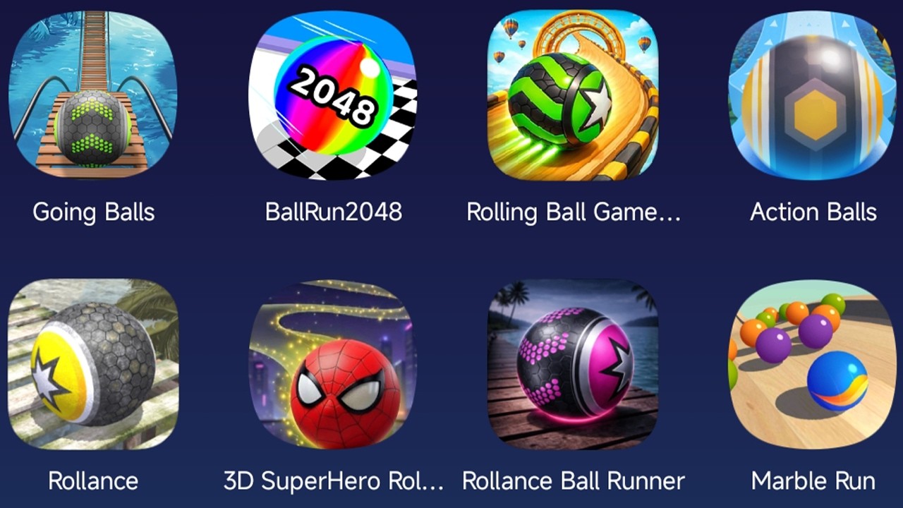 Going Balls, Ball Run 2048, Sky Rolling Ball, Action Balls,Marble Run,Rollance,3DSuperhero Rollance