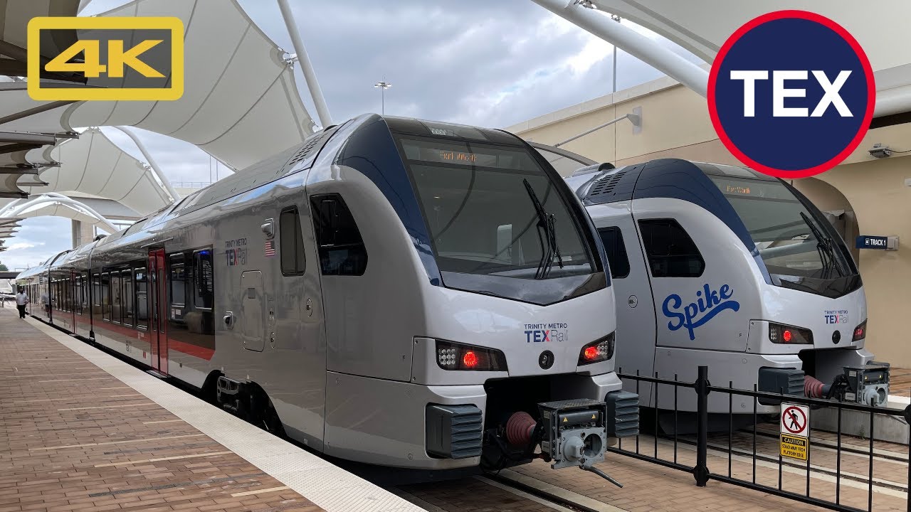 Riding Trinity METRO TEXRail, DFW Airport Terminal B to Downtown Fort Worth, 4K Train Ride