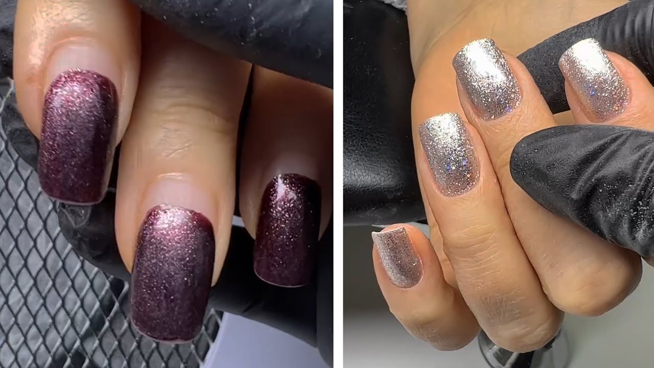 The process of nail extension polygel nail design before and after +ASMR relaxing video