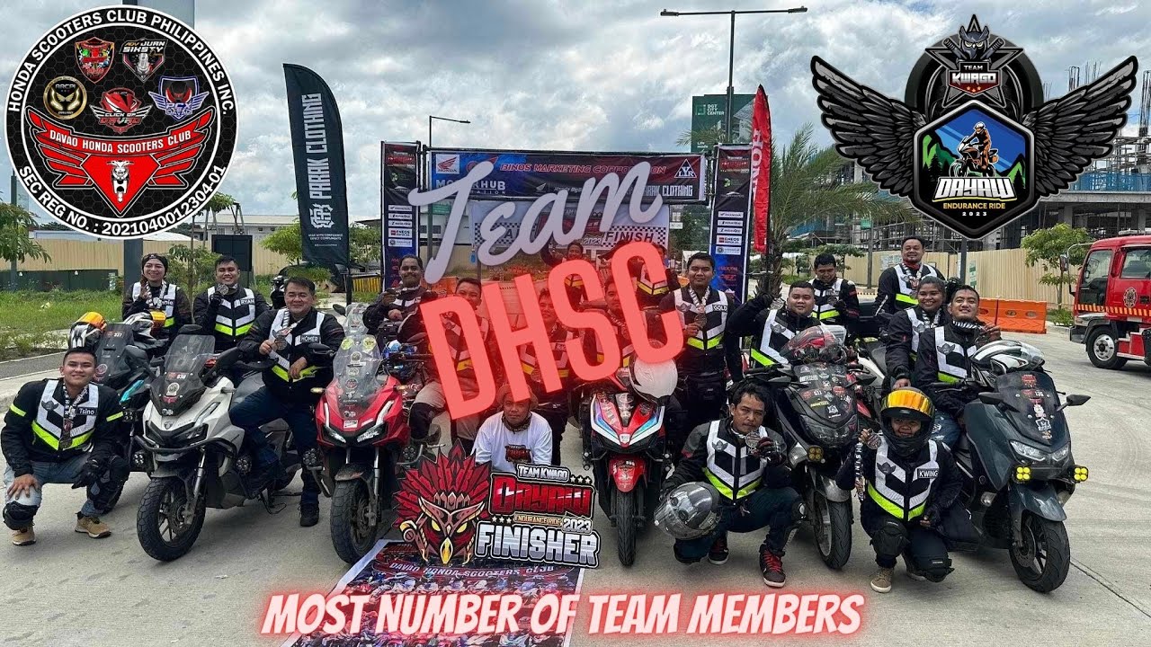 1000KM DAYAW ENDURANCE RIDE 2023 | DAVAO HONDA SCOOTERS CLUB | Most Number of Team Members Award 🎖️