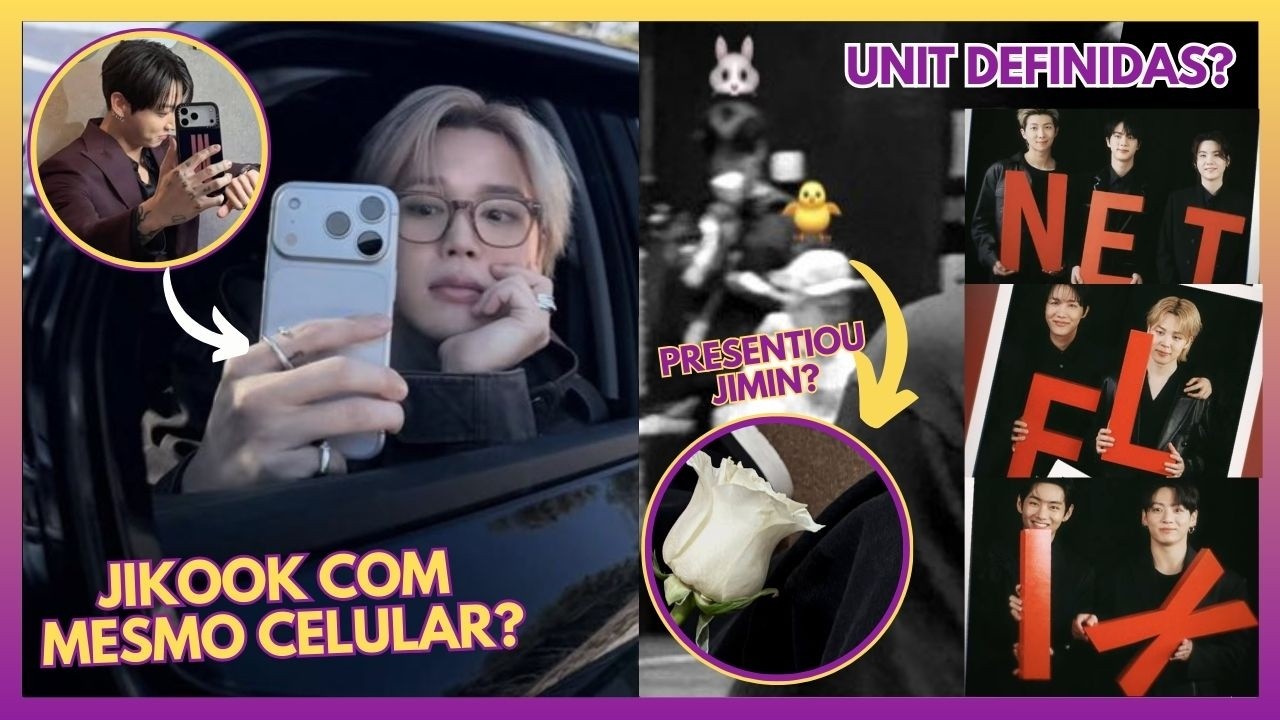 JIKOOK COM MESMO CELULAR?😮 JUNGKOOK DEU FLORES AO JIMIN?😍 UNIT BTS DEFINIDA? CRUZEIRO BTS🤔?