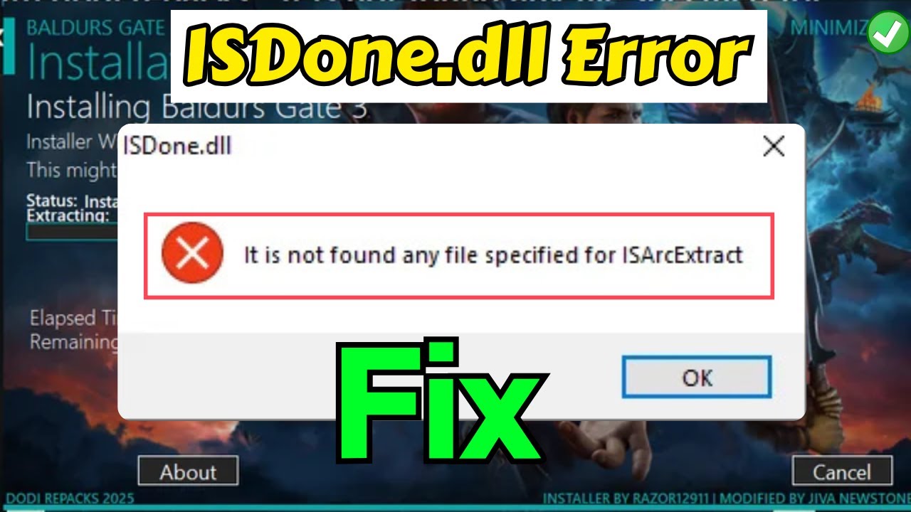 Isdone dll It is not found any specified file for IsArcExtract