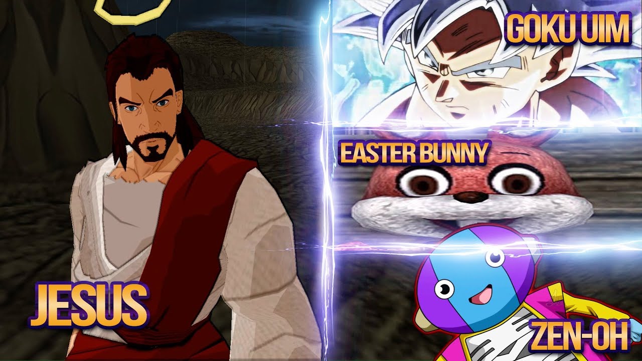 Jesus vs Goku Ultra Instinct vs Easter Bunny vs Zen-Oh | Easter Special | DBZ Tenkaichi 3 (MOD)
