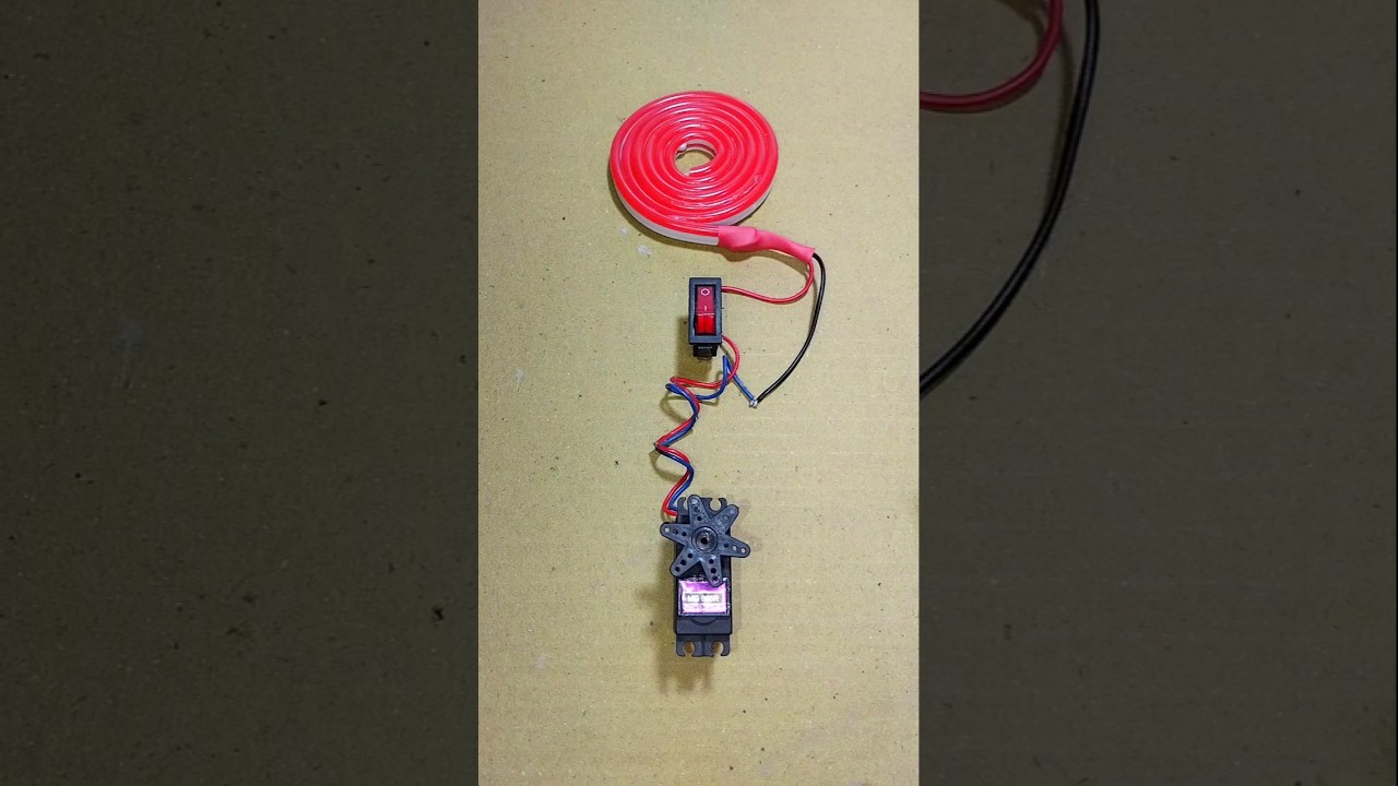 Powering a Neon Light Strip With New Gear Motor Generator _ DC Motor #dcmotor #tech #shorts