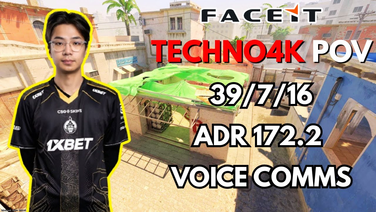 Techno4K POV + ГОЛОСОВАЯ КОММУНИКАЦИЯ (39/7/16) CS2 FACEIT SEA ADR 172.2 &mdash; 10 ноября 2025 г.