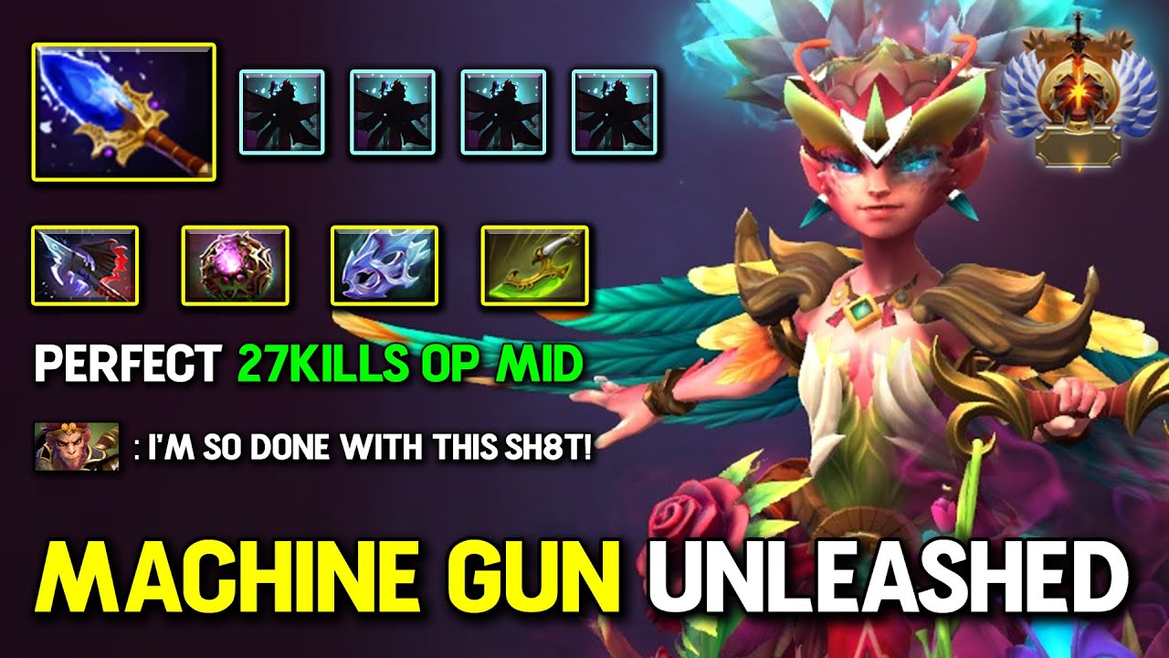 MACHINE GUN MID Dark Willow 37Kills With Aghs Scepter & Moon Shard Attack Speed 7.36c Dota 2