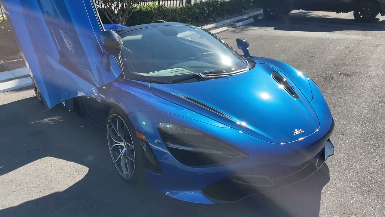 2022 McLaren 720S Spider in new MSO Volcano Blue… just arrived at McLaren Tampa Bay