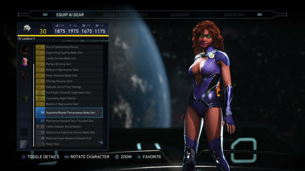 Injustice 2 Startfire Gear Customization (Updated 2021)