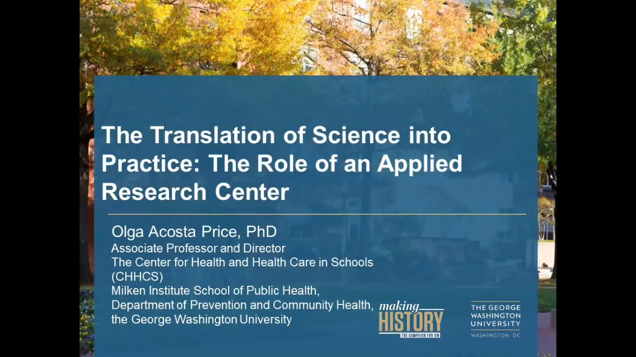 The Translation of Science into Practice: The Role of an Applied Research Center