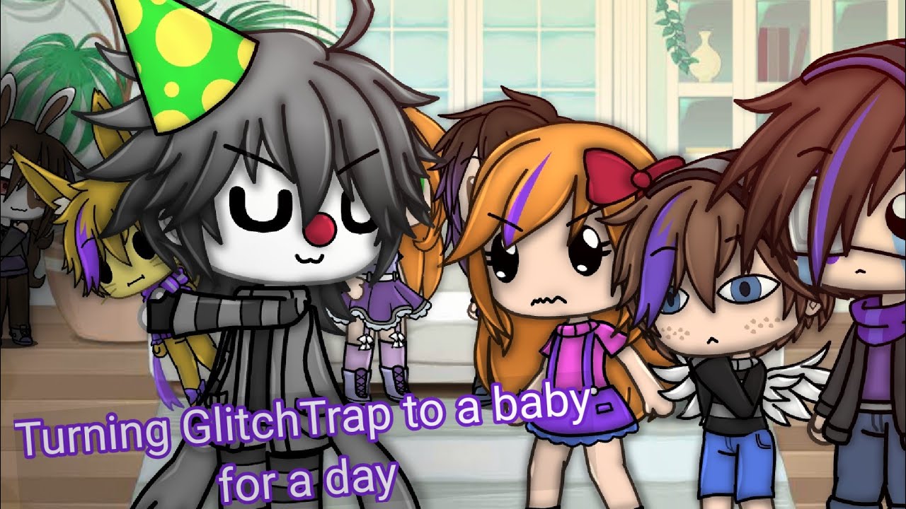Turning GlitchTrap to a baby for a day | Gacha {FNaF Afton Family}