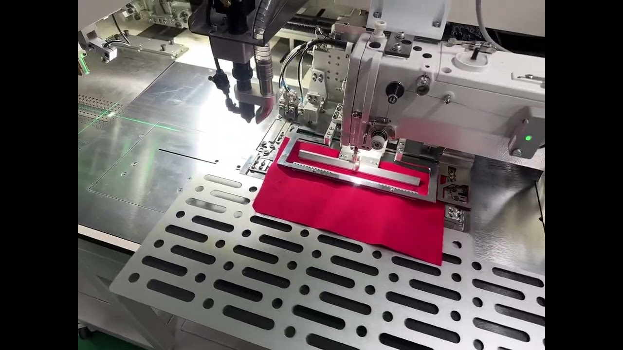 Welt a long size pocket with automatic machine | automatic laser pocket welting machine