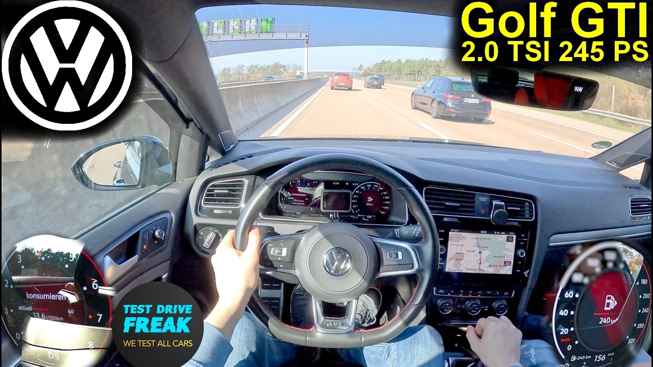 2019 VW Golf 7 GTI Performance 2.0 TSI (245 PS) Manual HIGHSPEED POV 🚗 Autobahn Drive