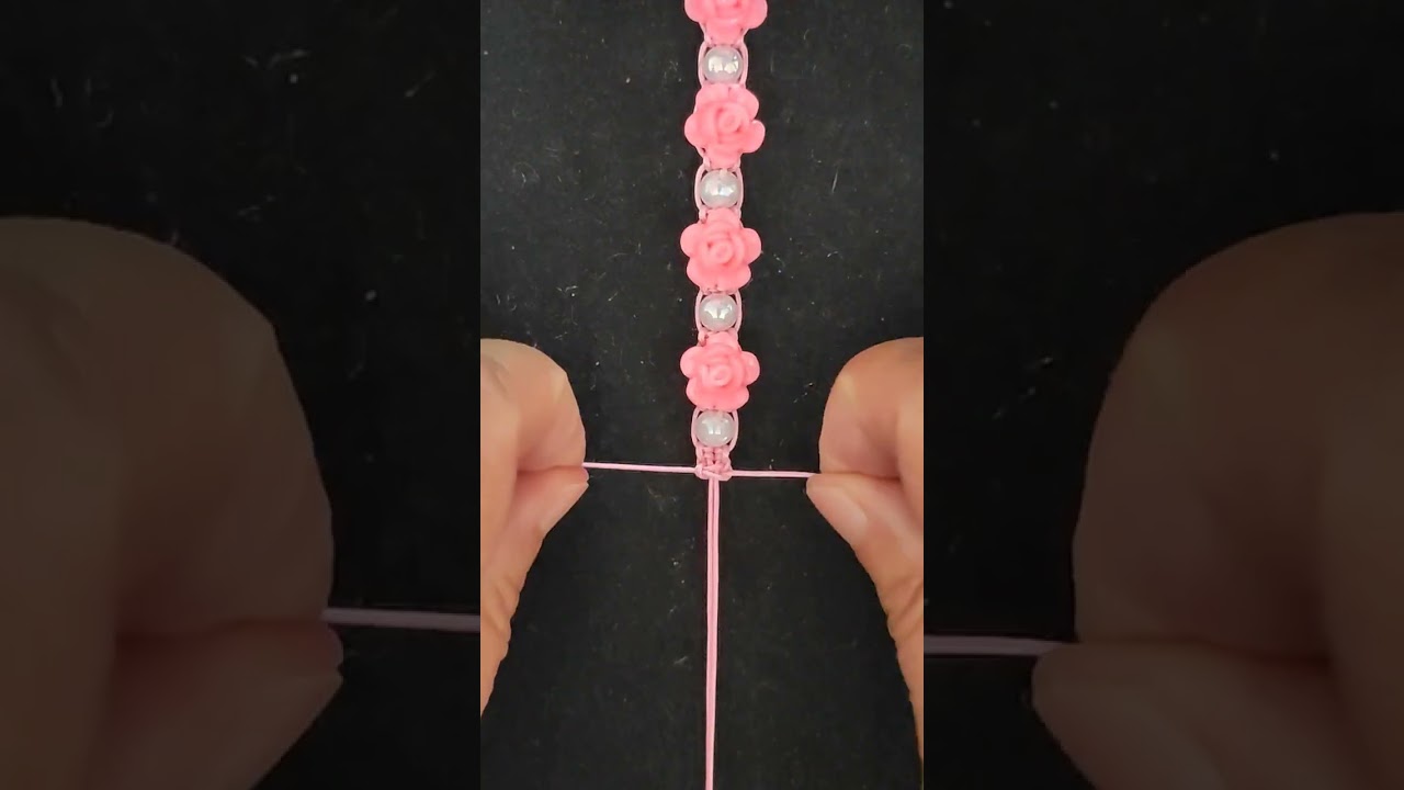 Pulsera de flores fácil de hacer #diy #hechoamano #manualidades #pulceras 