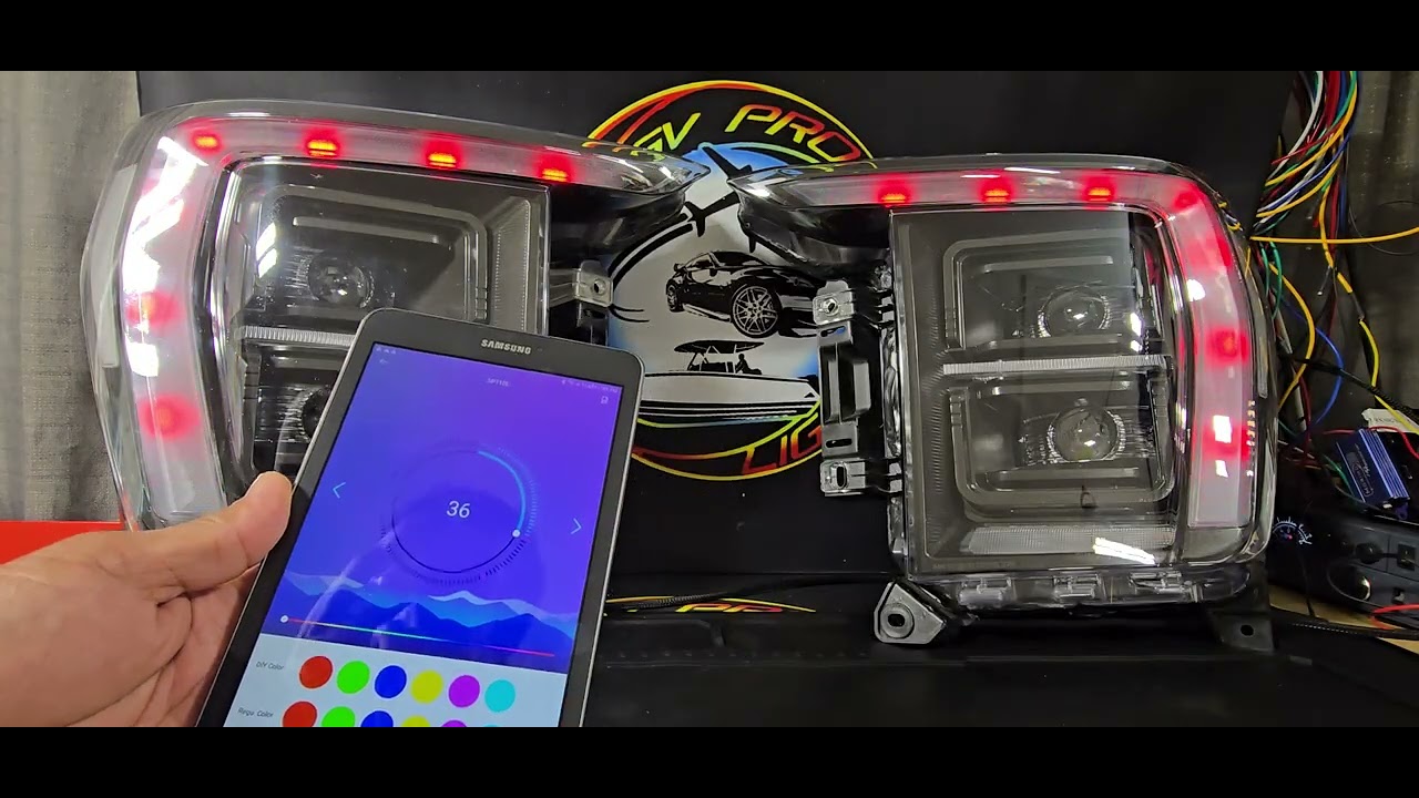 F150 RGB DRL headlights. BlueGhozt VS Ultimate Bluetooth control 