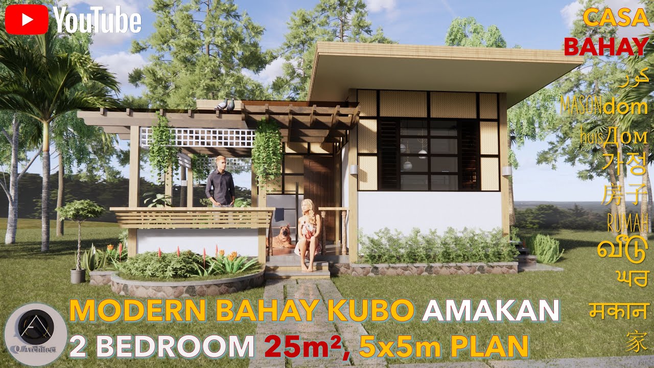 HALF AMAKAN, MODERN BAHAY KUBO, 2 BEDROOM, 25 SQM, 5x5m SIMPLE HOUSE , TINY BUNGALOW HOUSE, 350K Php