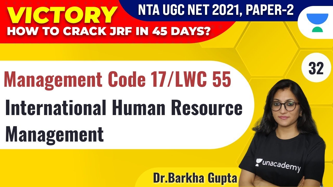 UGC NET 2021 | Management by Dr. Barkha Gupta | International Human Resource Management