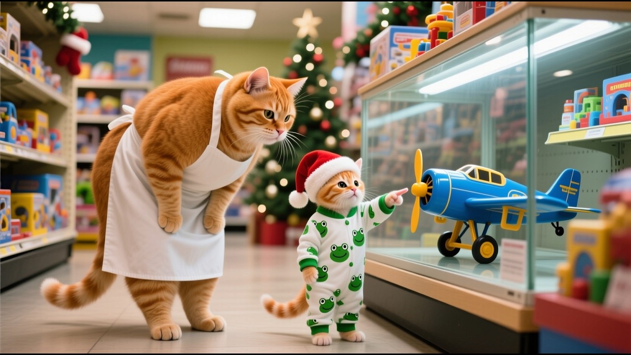 Mama Cat Works All Night for Ginger Kitten’s Christmas Dream