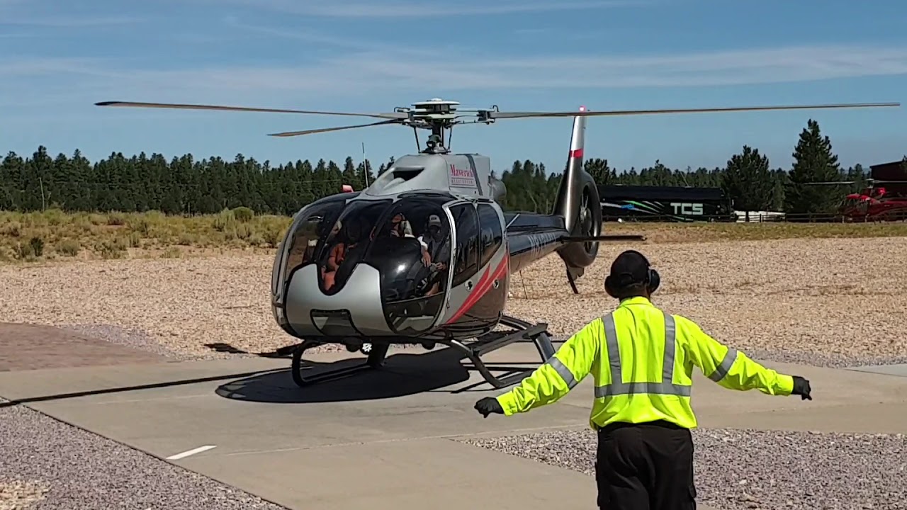 EC130 Maverick Helicopters - startup & takeoff