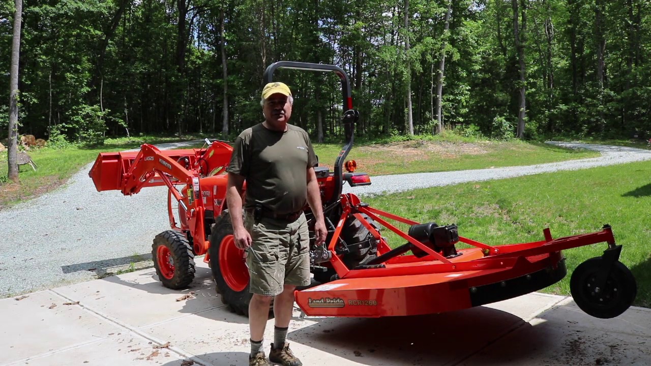 #56 Land Pride Rotary Cutter RCR 1260 First Use - with a Stihl MS461 Cameo