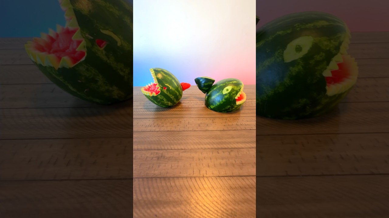 Watermelon Carving BATTLE! 🍉
