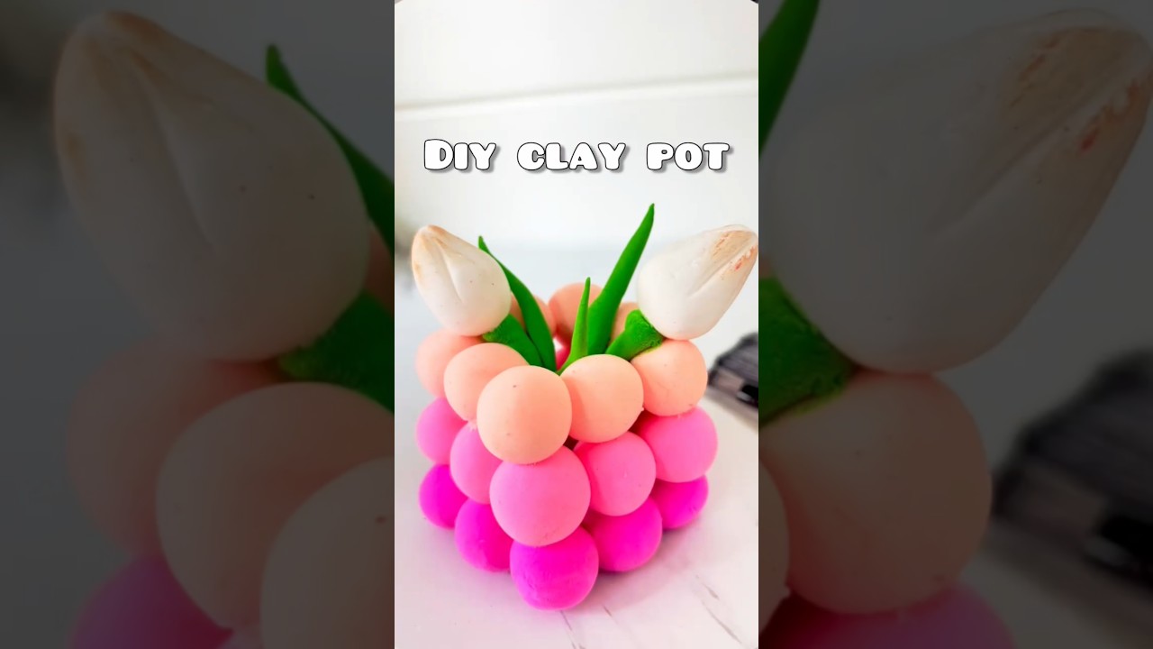 Cute DIY Clay Pot 🌸 | Easy Aesthetic Room Decor Idea#diy #craft #art #trending #shorts