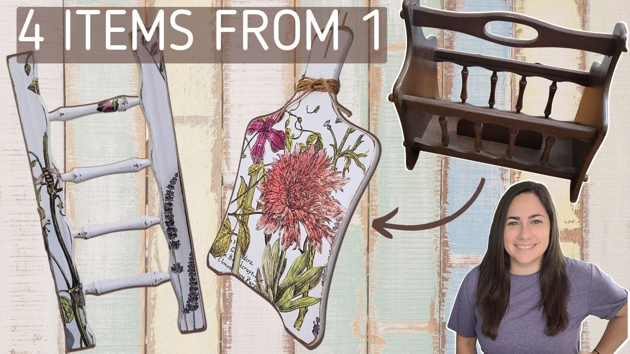 Magazine Rack Makeover | 4 Items From 1 Magazine Rack! | Old Magazine Rack Upcycle Ideas