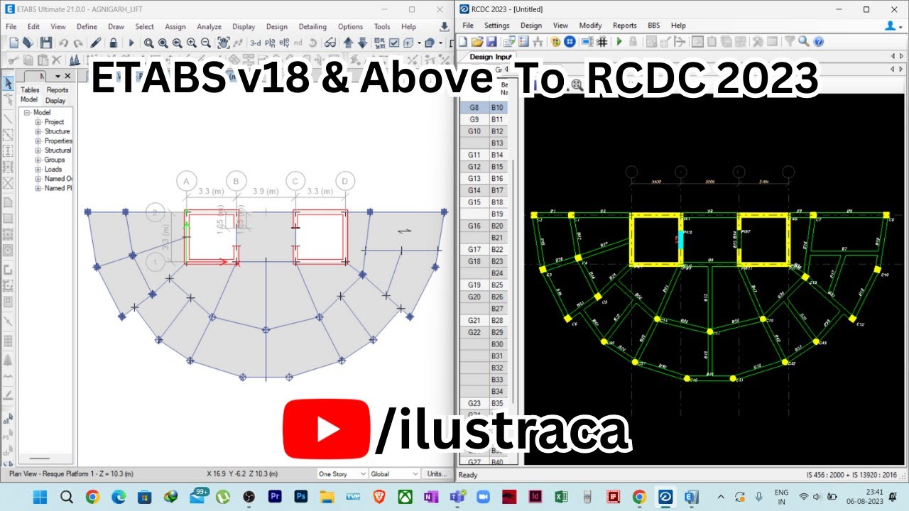 Импорт ETABS v18 и выше в RCDC 2023 | Полное пояснение | ilustraca | Сандип Деб