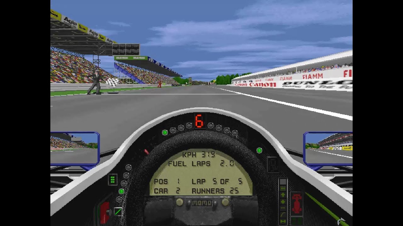 Grand Prix 2 PC Gameplay - 10% Non-Championship Race at Monza [DOSBox]
